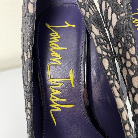 London Trash Super High Platform Heels, Black Lace Overlay, Sz 7 - Picture 11 of 16